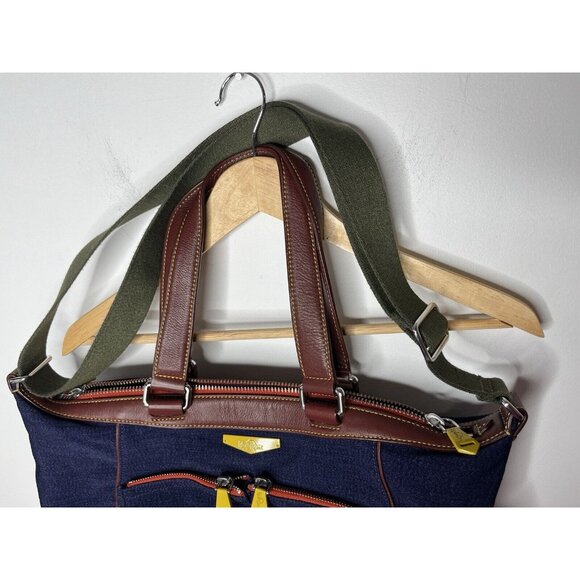 Kipling Crossbody Handbag Tote Purse Navy With Yellow Accents EUC - Picture 6 of 16